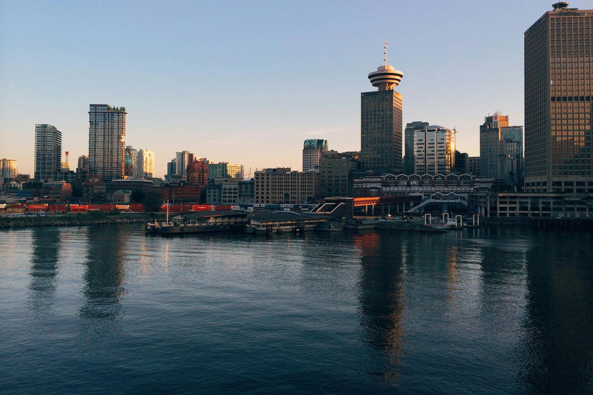 The Vancouver skyline during the day. 
